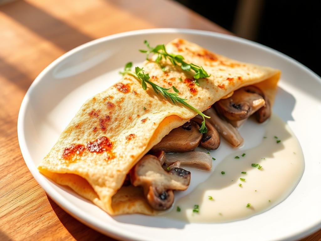 Savory Chicken and Mushroom Crepe