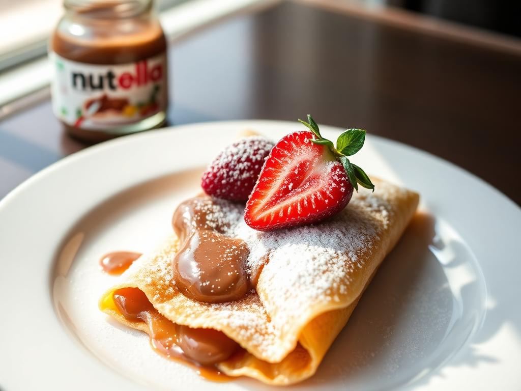 Nutella and Strawberry Crepe